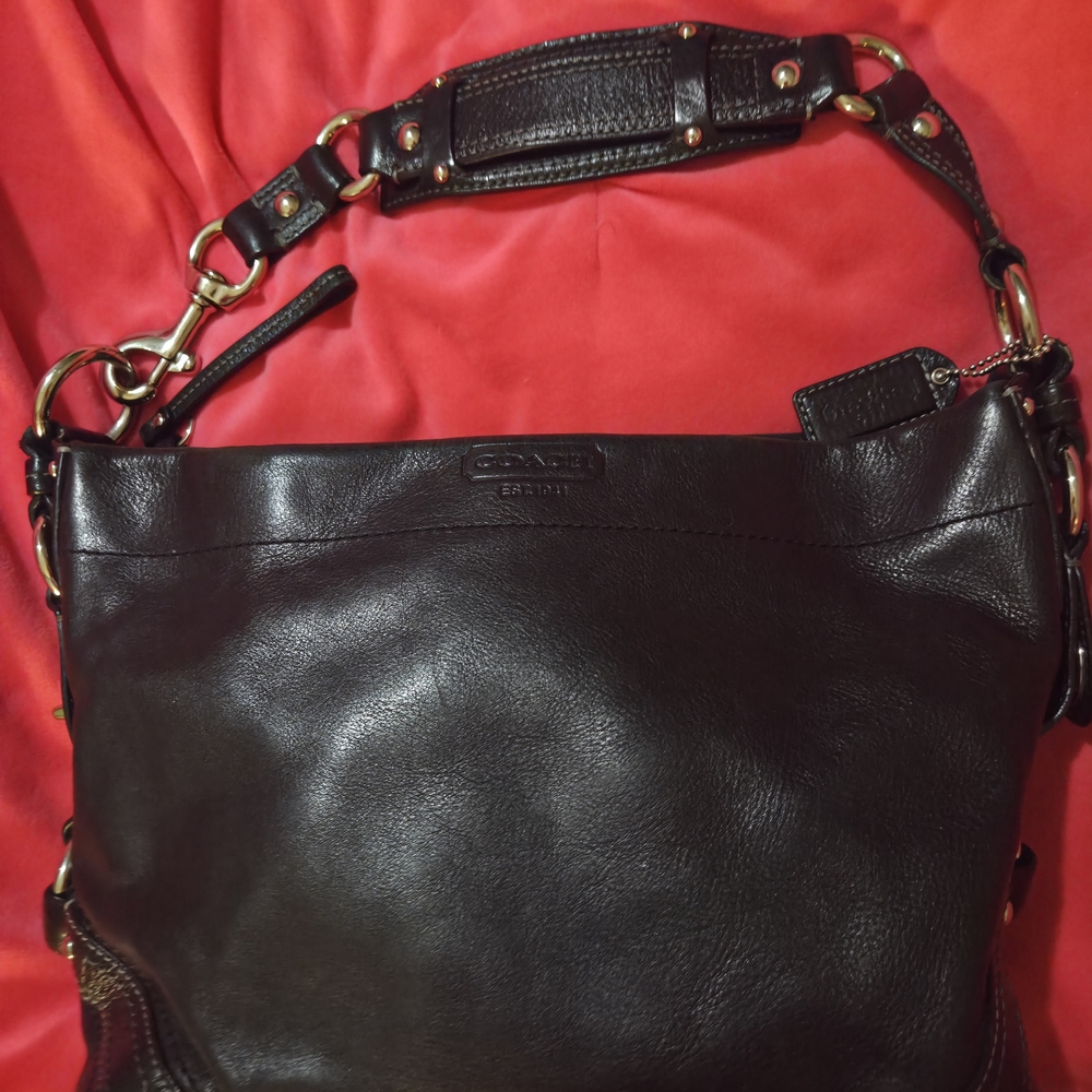 VINTAGE COACH Black Leather Carly Bag - Picture 2 of 16